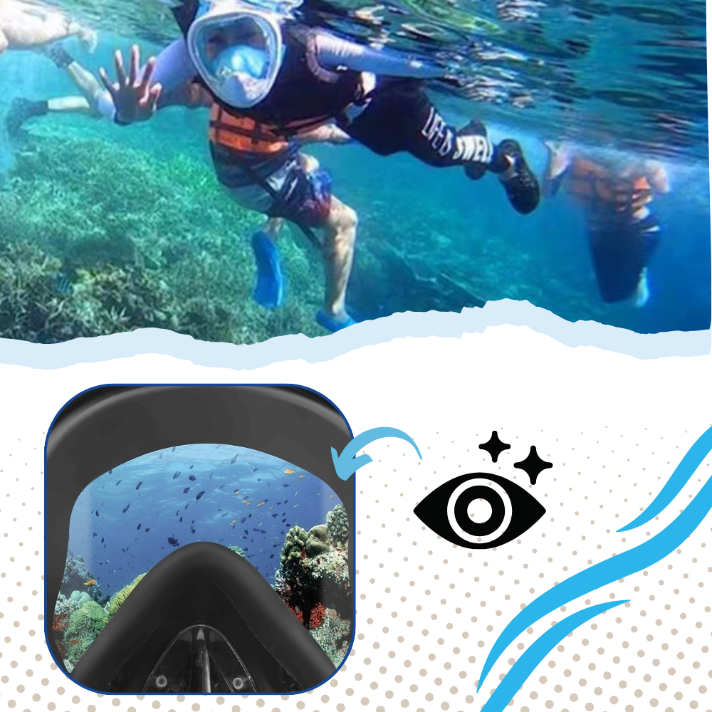 Snorkelmaske med 180° panoramaudsyn
- Ozerty