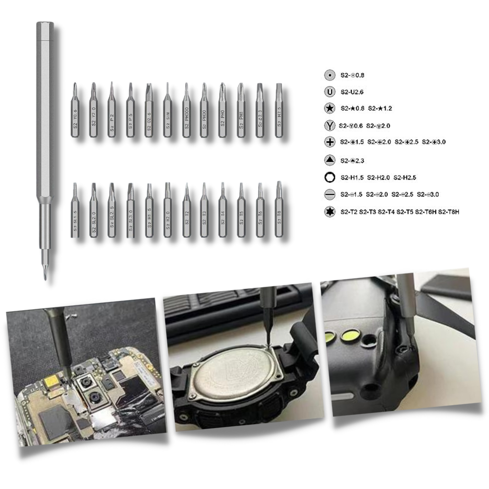 24-i-1 Skruetrækkersæt til præcision
- Ozerty