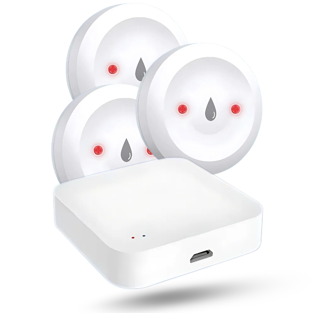 LeakLock Trådløs Sensor -3 vandlækagesensorer med Wi-fi-hub - Ozerty
