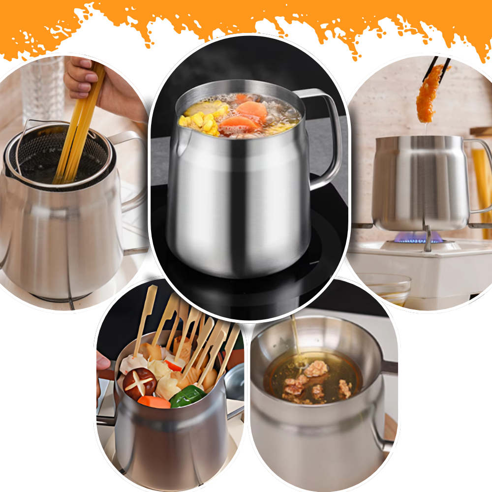 2-i-1 frituregryde i rustfrit stål - Ozerty