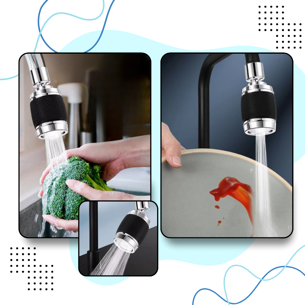 360° vandhane-monteret vandfilter med 3 vandindstillinger - Ozerty