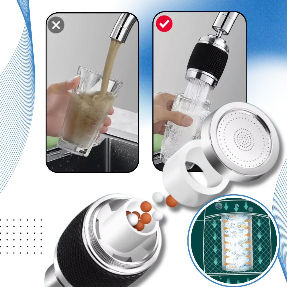 360° vandhane-monteret vandfilter med 3 vandindstillinger - Ozerty