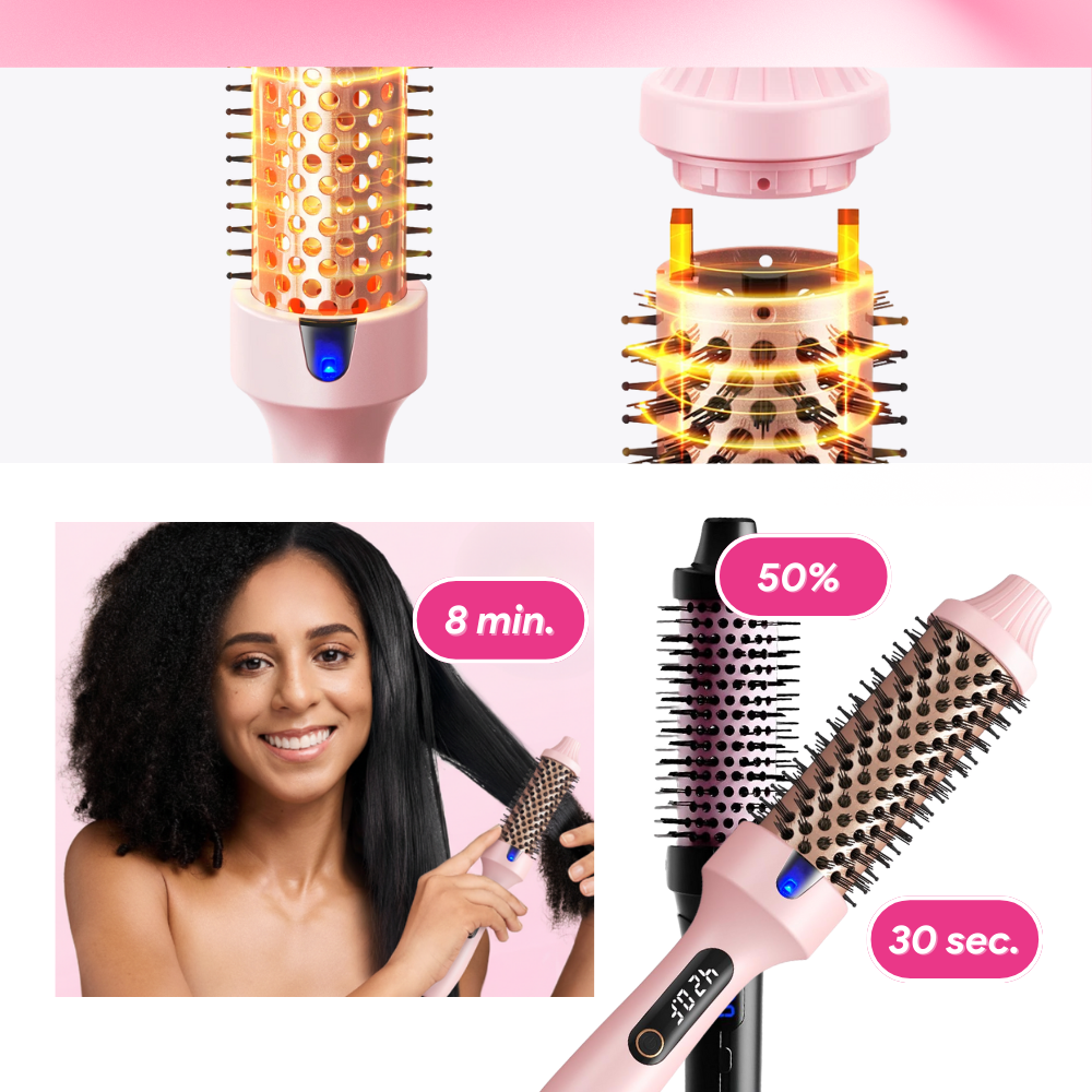 3-i-1 opvarmet rund børste - Ozerty