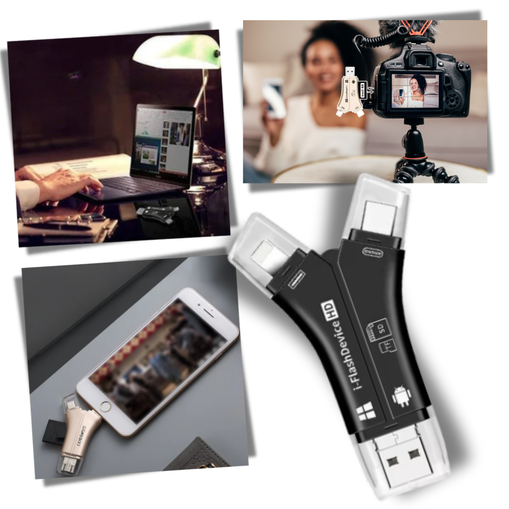 4-i-1 USB til telefoner
- Ozerty