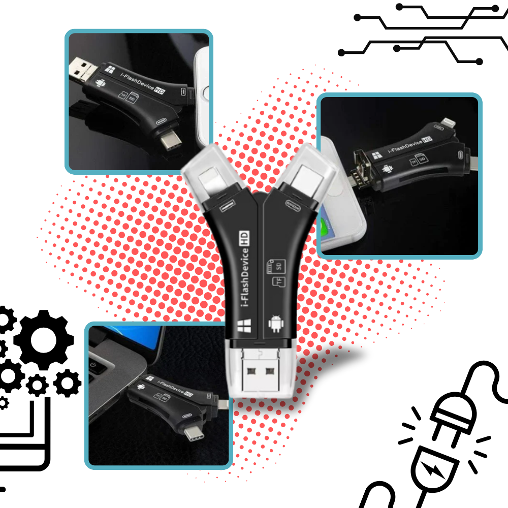 4-i-1 USB til telefoner
- Ozerty