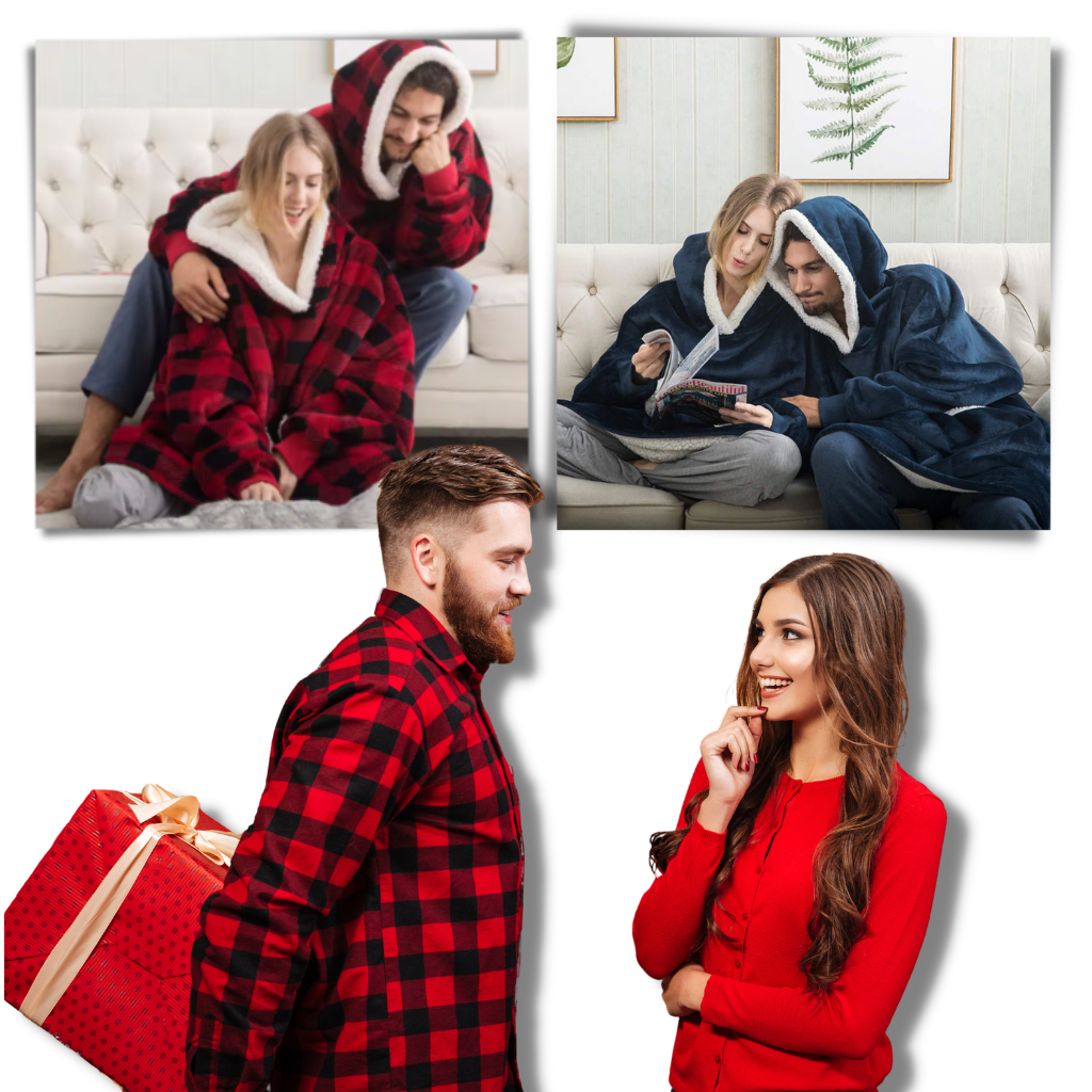 Stor blanket hættetrøje