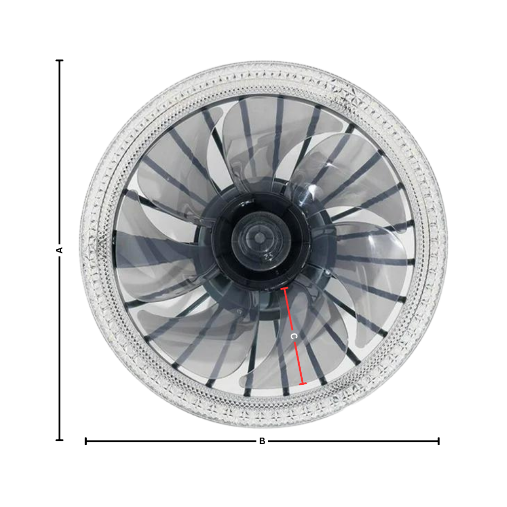 Æstetisk loftsventilator med lys og fjernbetjening - Ozerty