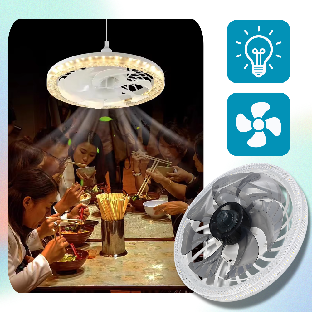 Æstetisk loftsventilator med lys og fjernbetjening - Ozerty