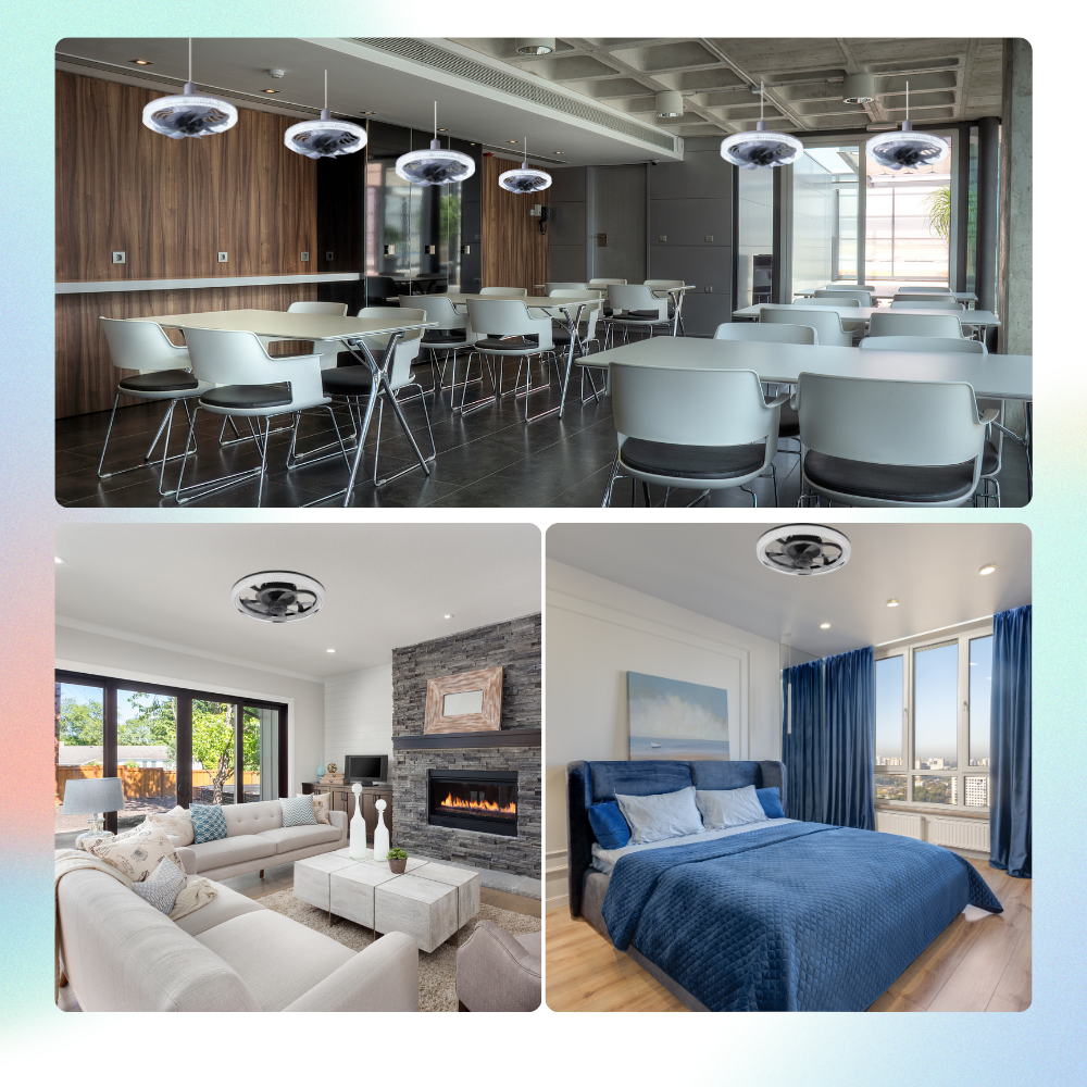 Æstetisk loftsventilator med lys og fjernbetjening - Ozerty