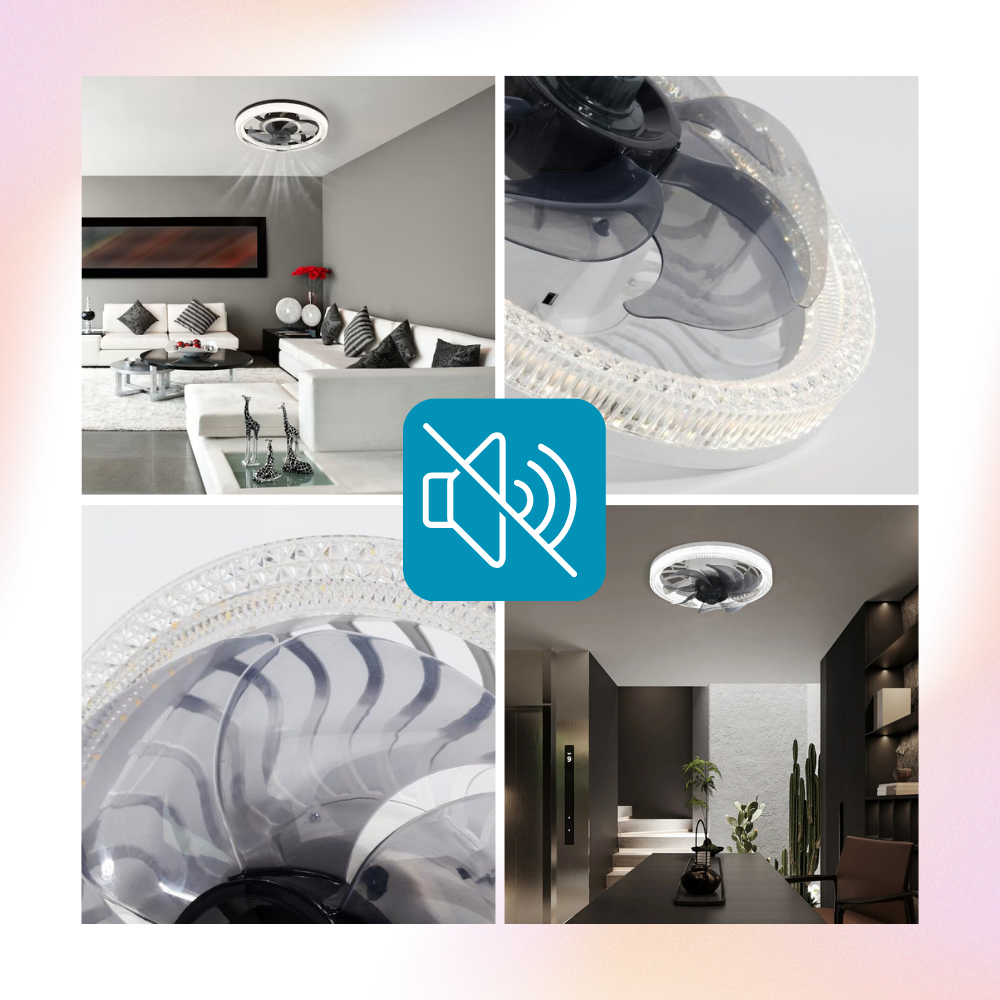 Æstetisk loftsventilator med lys og fjernbetjening - Ozerty