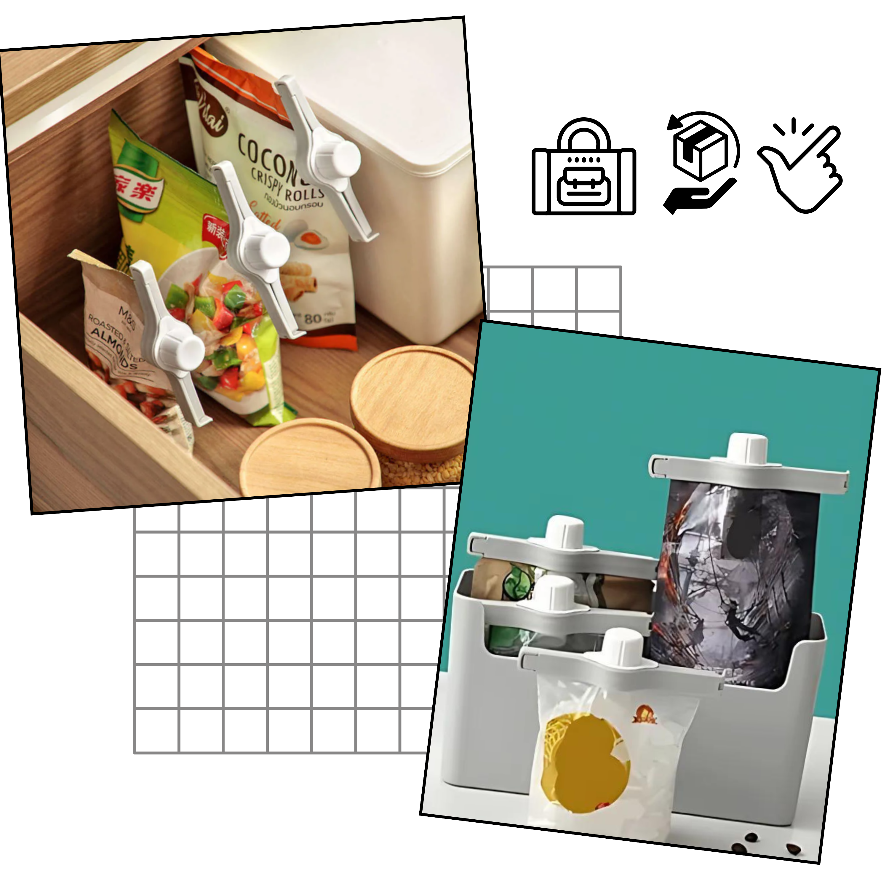 Lufttæt Chipspose-Clips - Ozerty