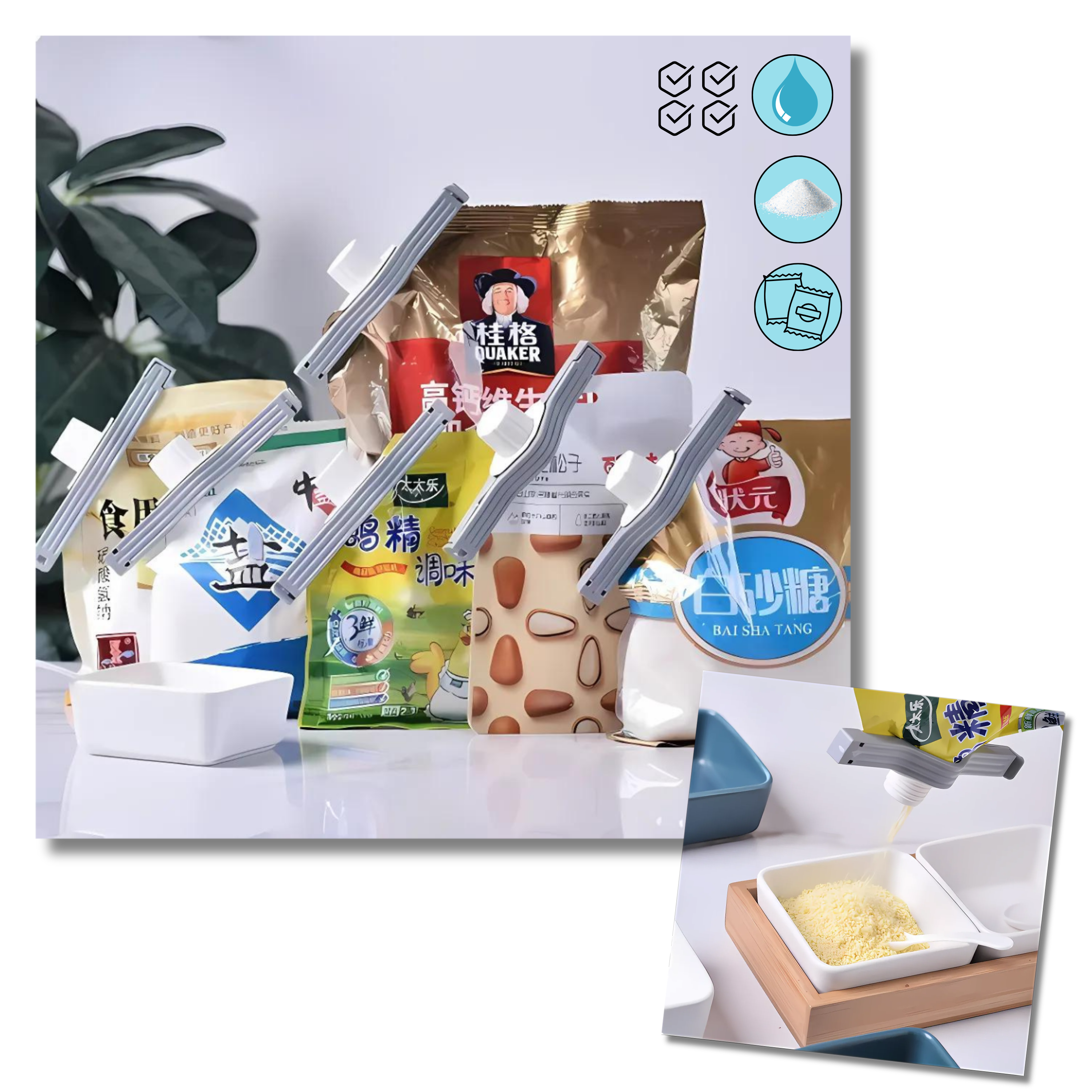 Lufttæt Chipspose-Clips - Ozerty