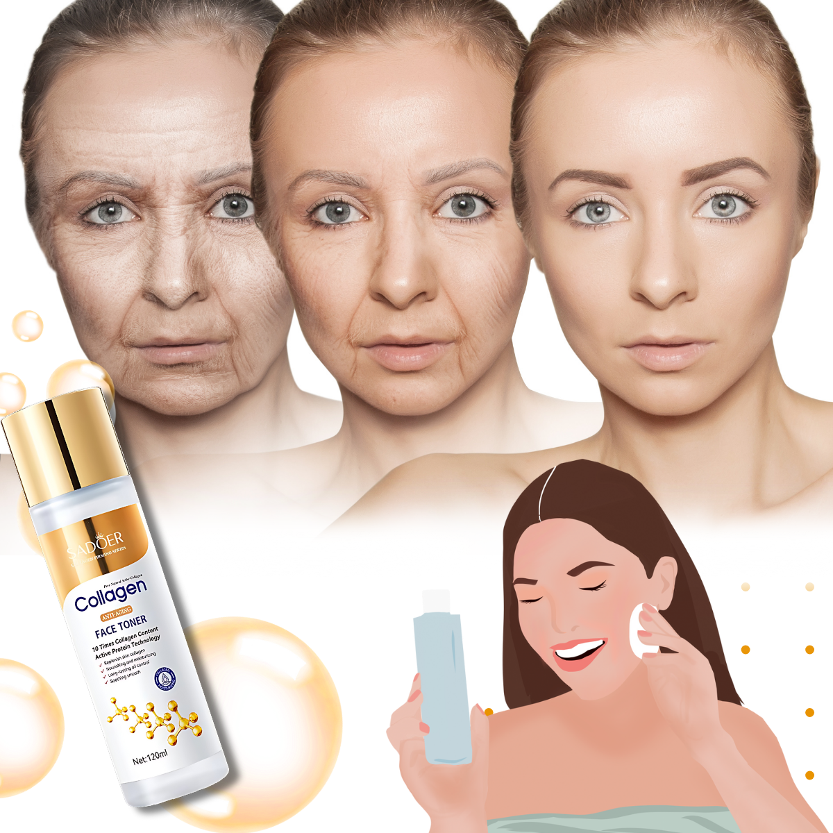 Lysnende anti-aging toner med kollagen - Ozerty