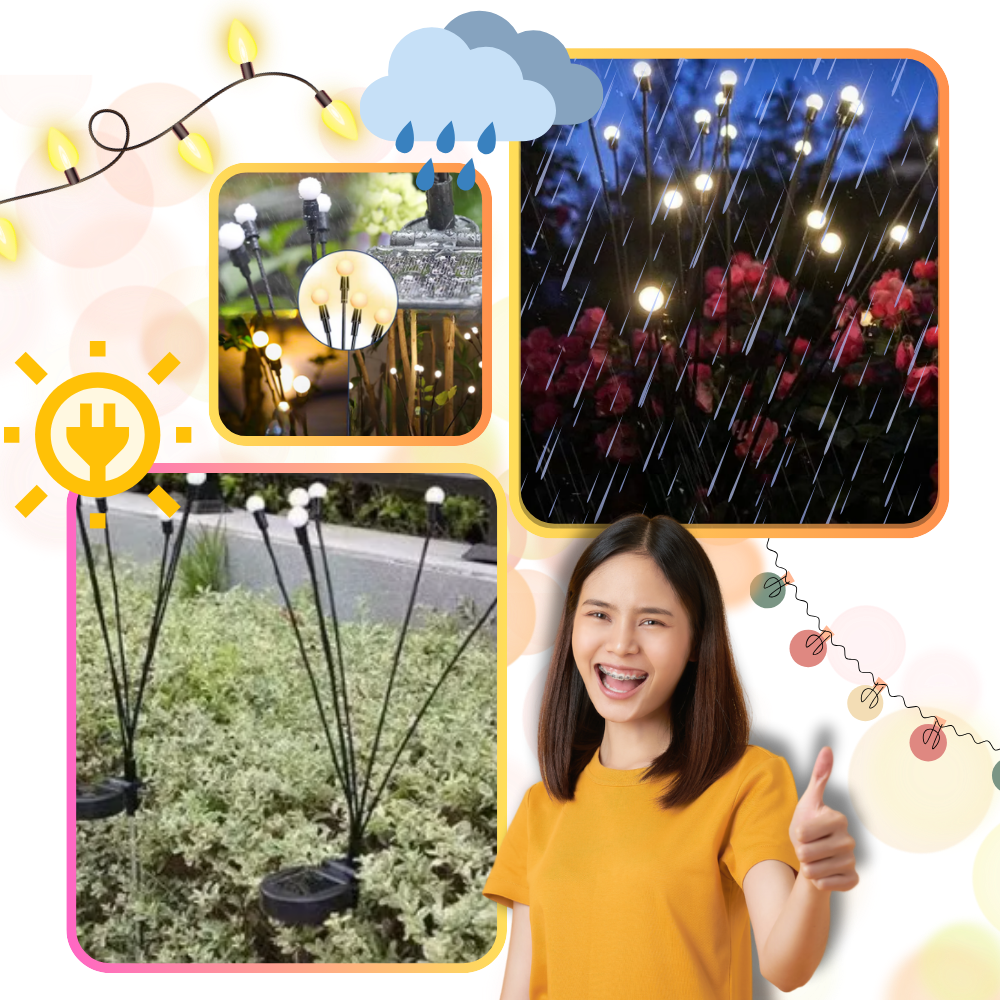 Vandtætte automatiske udendørs LED-solcellelamper - Ozerty, Elektrisk fyrværkeri havelys - Ozerty