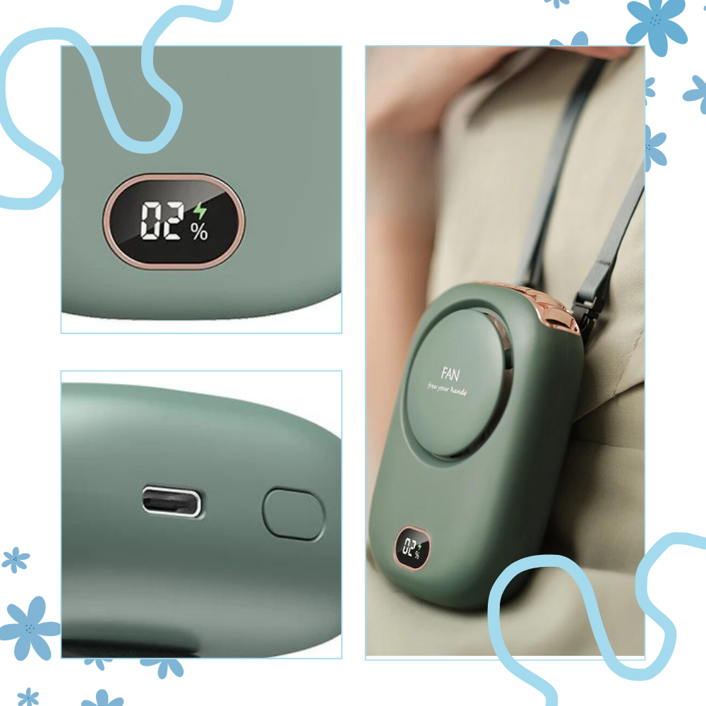 Justerbar bærbar nakkeventilator uden vinger
- Ozerty