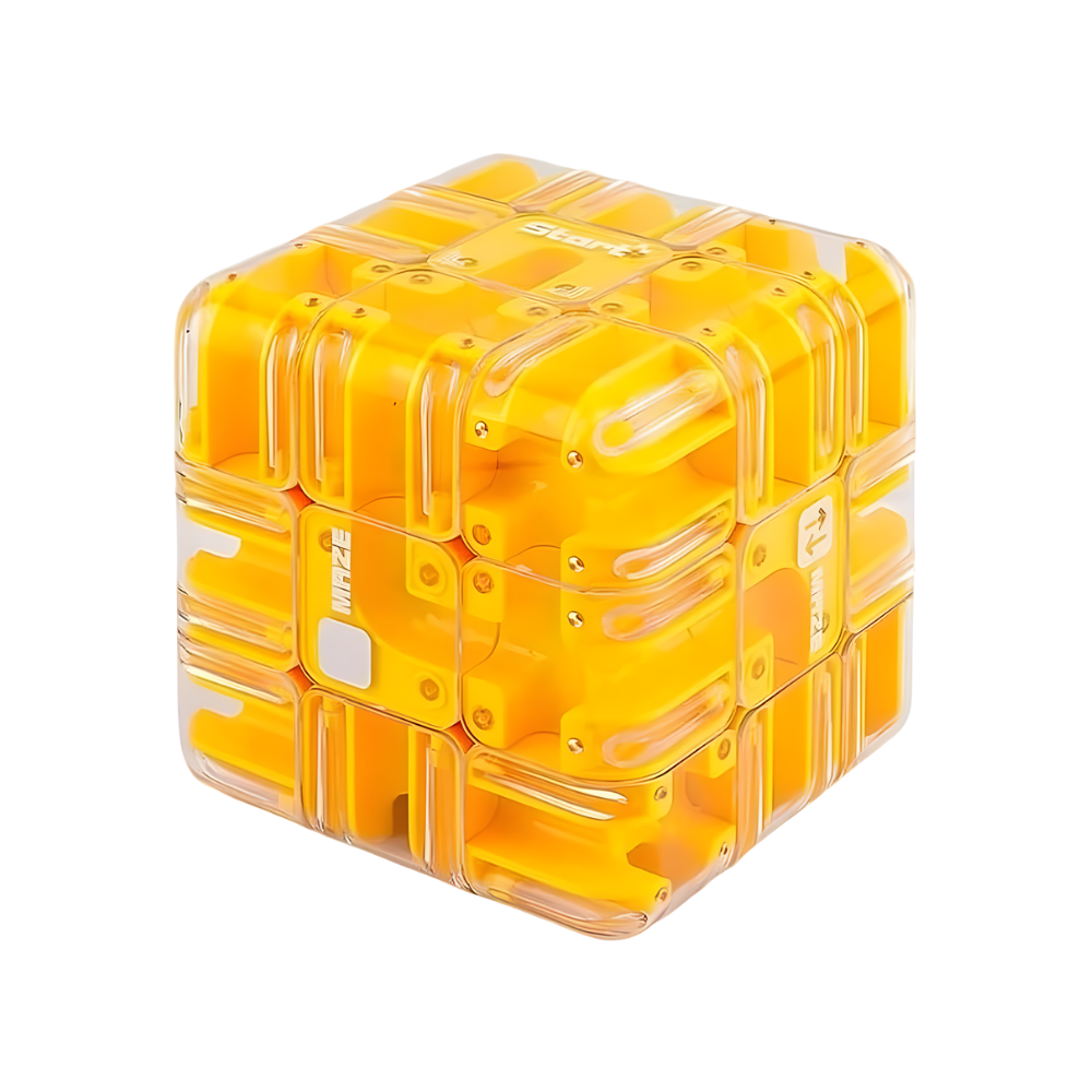 Hjernetræner Maze Cube -Gul - Ozerty