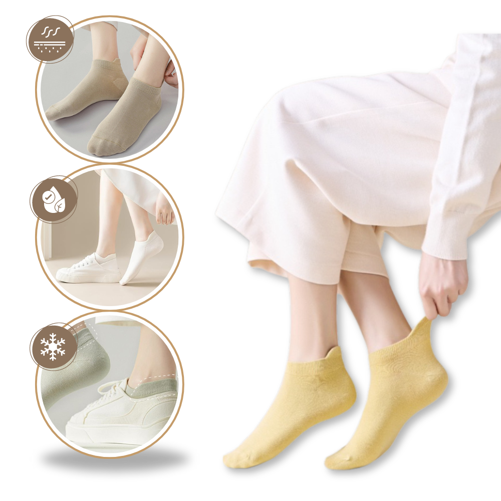 Åndbare bløde ankelstrømper i bomuld
- Ozerty