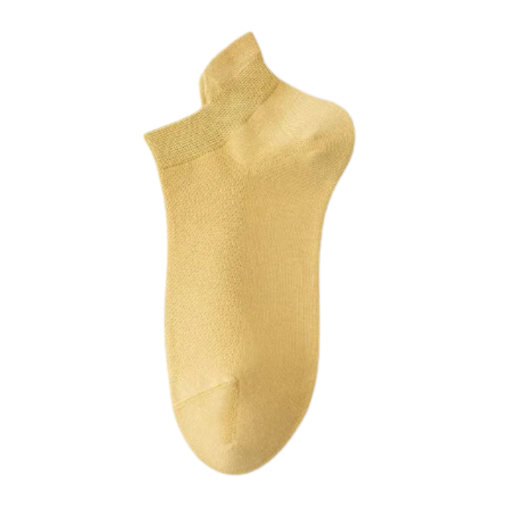Åndbare bløde ankelstrømper i bomuld
-Mælkegul/EU35-40/UK4-6/US5-7 - Ozerty
