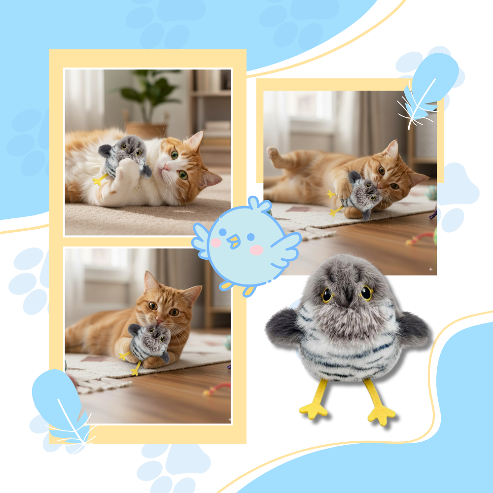 Realistisk Interaktivt Fuglelegetøj til Katte - Ozerty