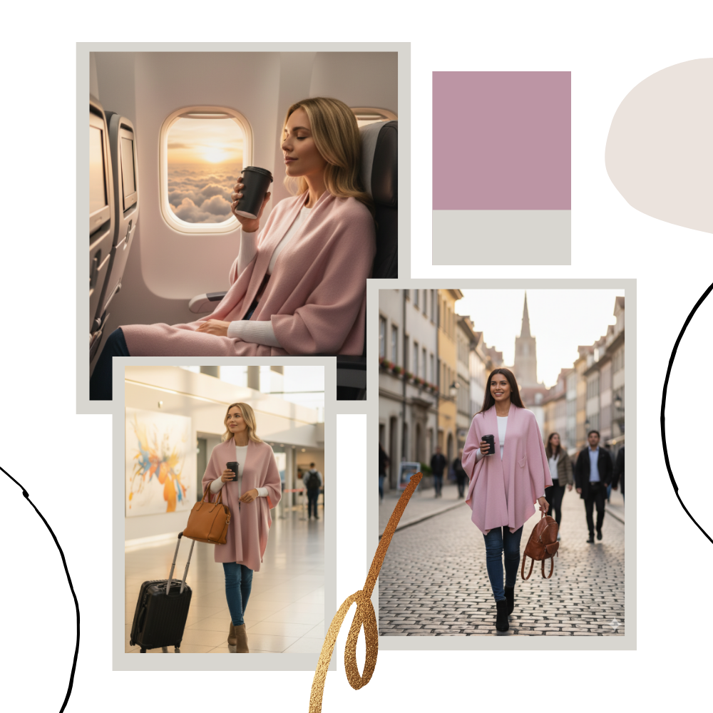 Chic strikket poncho til kvinder - Ozerty