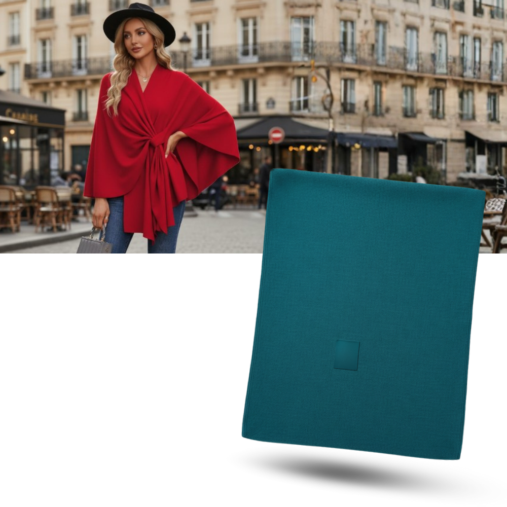 Chic strikket poncho til kvinder - Ozerty