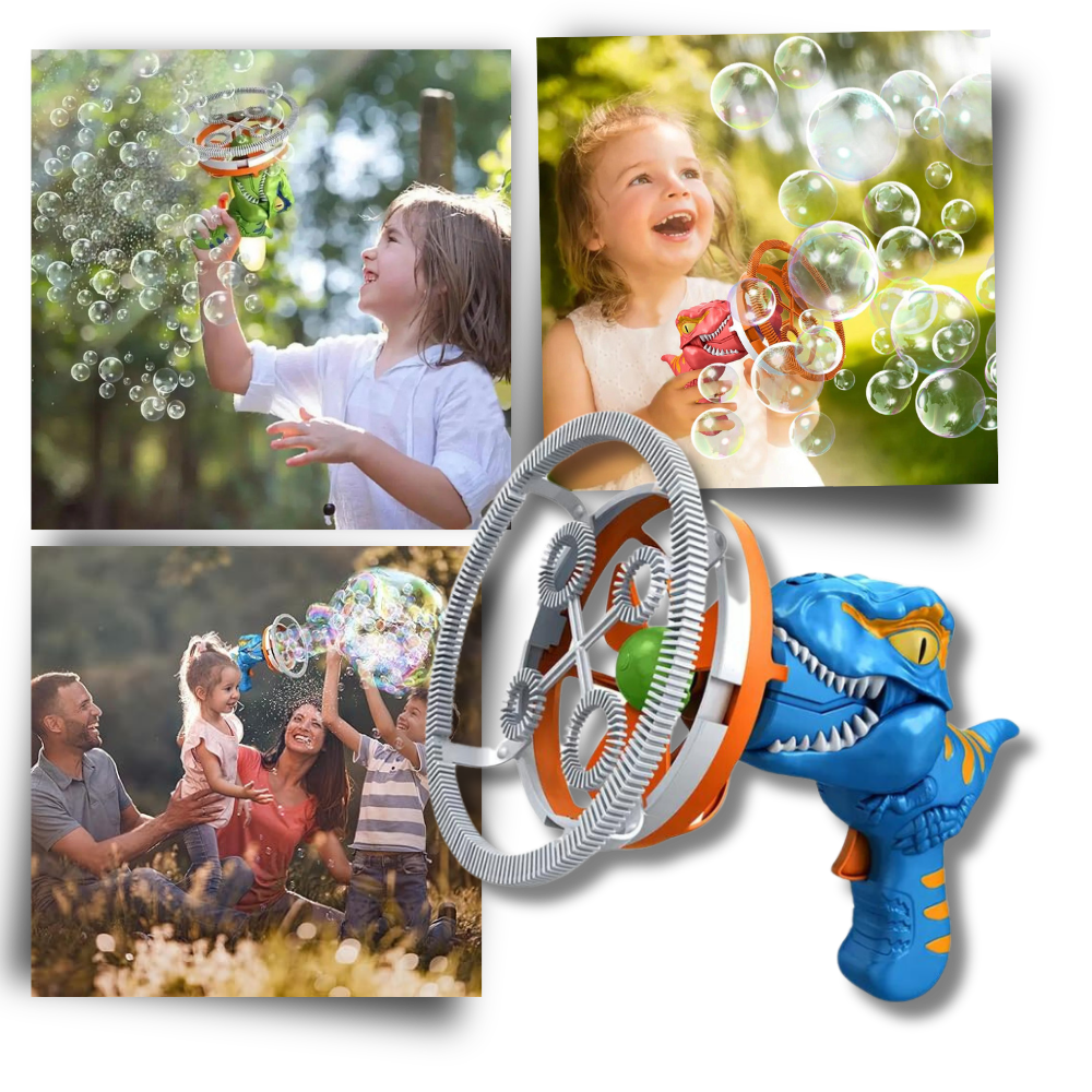 Farverig Dinosaur-sæbeboblemaskine
- Ozerty