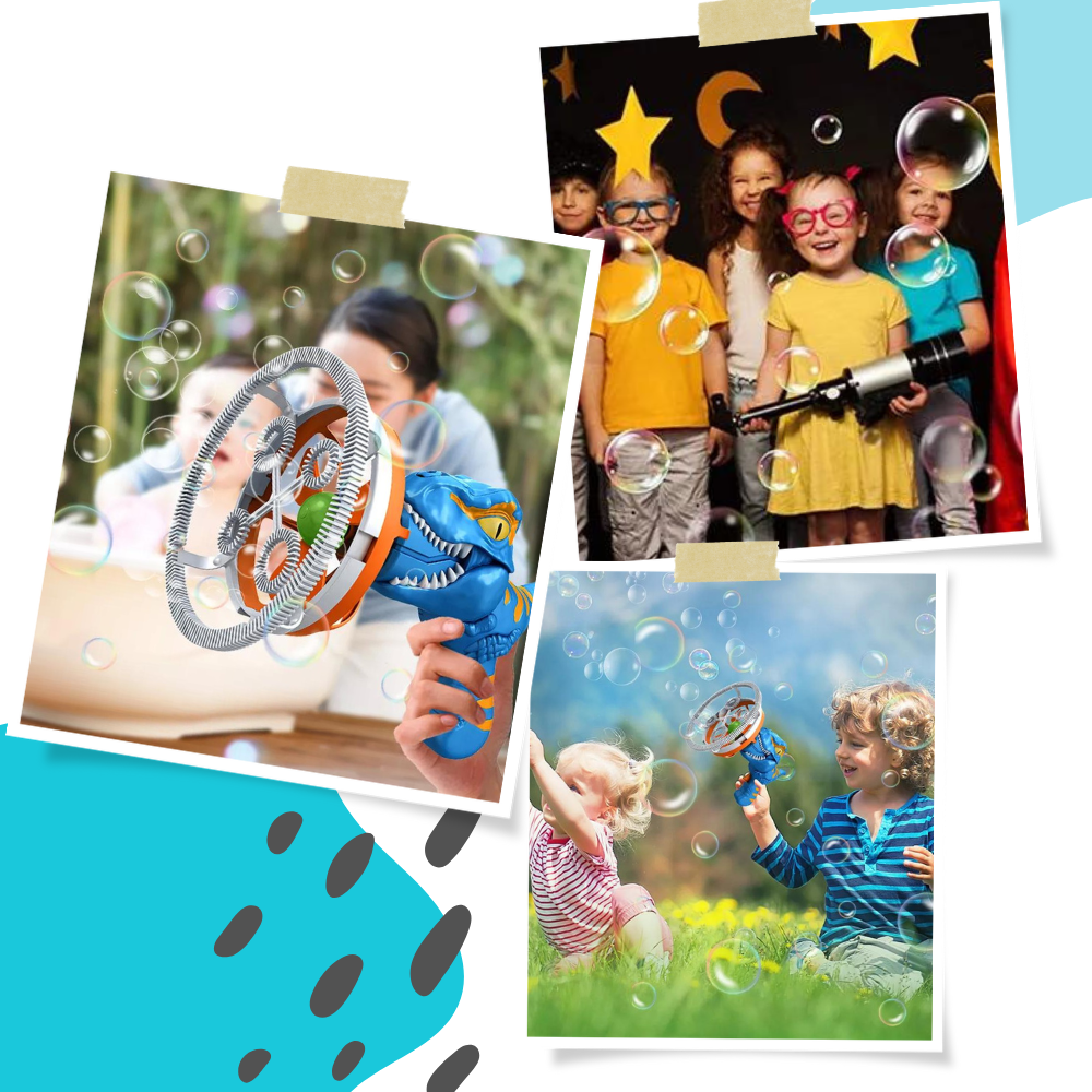 Farverig Dinosaur-sæbeboblemaskine
- Ozerty