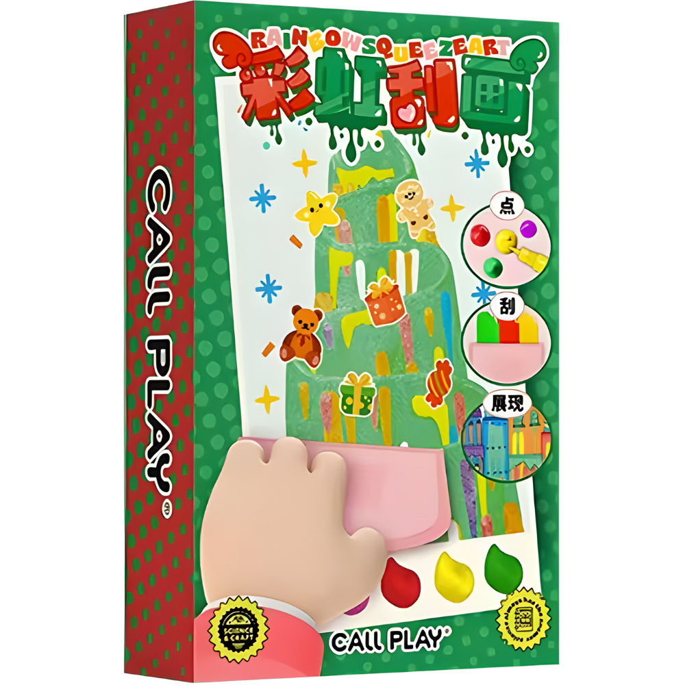 Farverigt Skrabe-Malesæt -Grøn - Ozerty