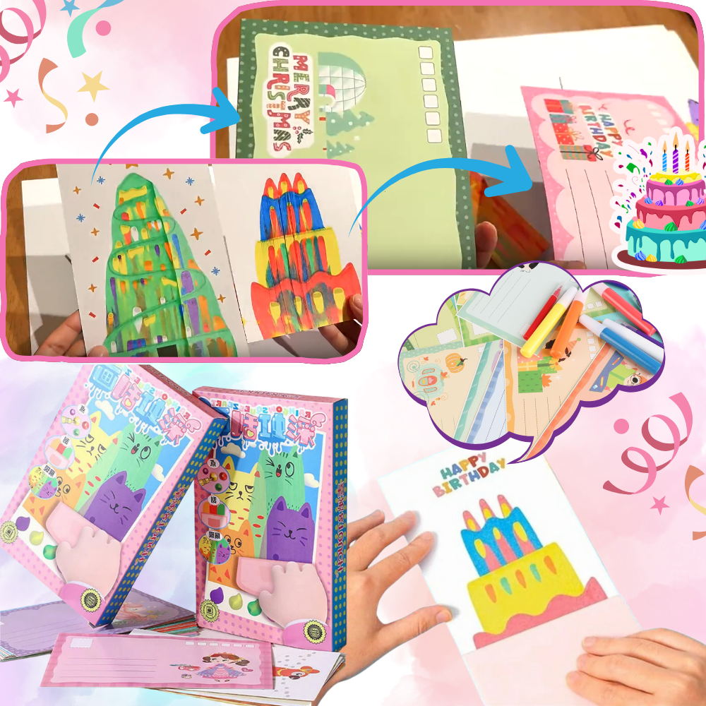 Farverigt Skrabe-Malesæt - Ozerty