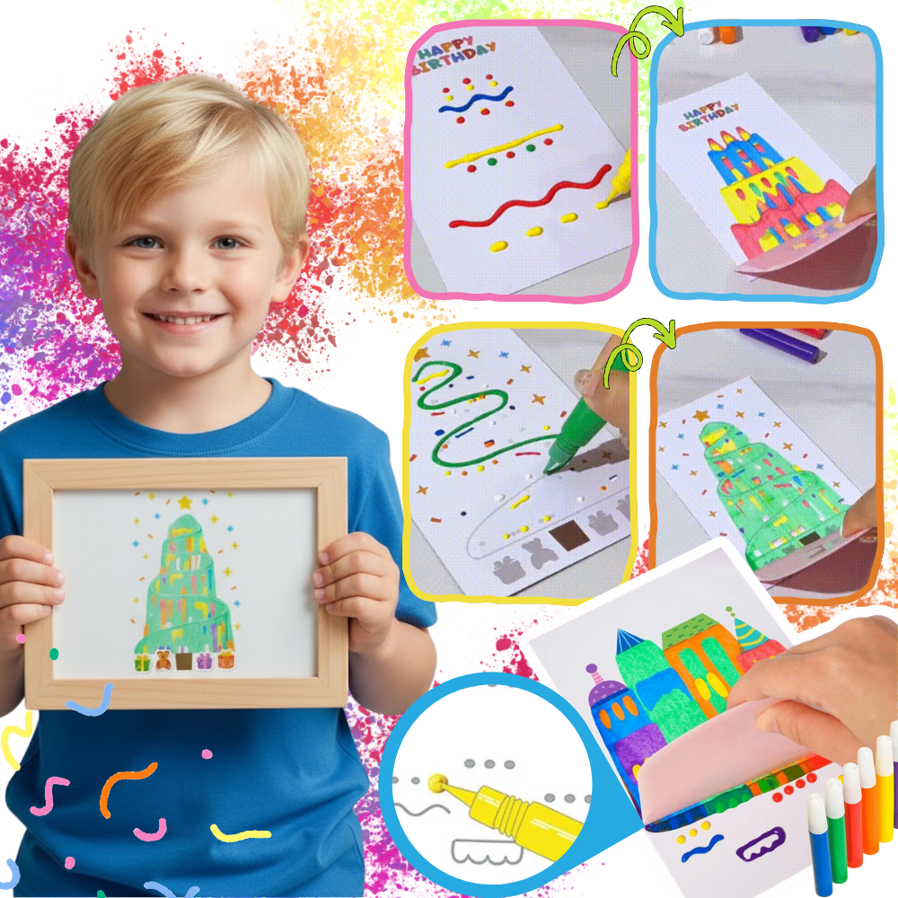 Farverigt Skrabe-Malesæt - Ozerty