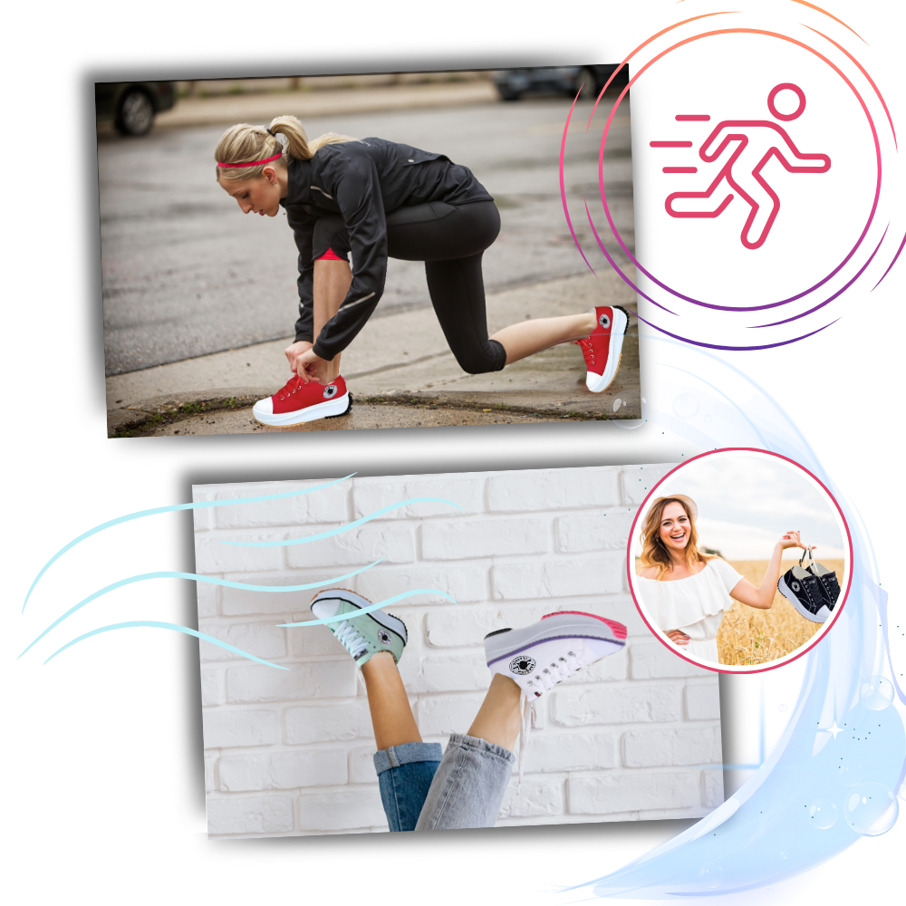 Komfortabel forhøjet skridsikker canvas-sneaker
- Ozerty