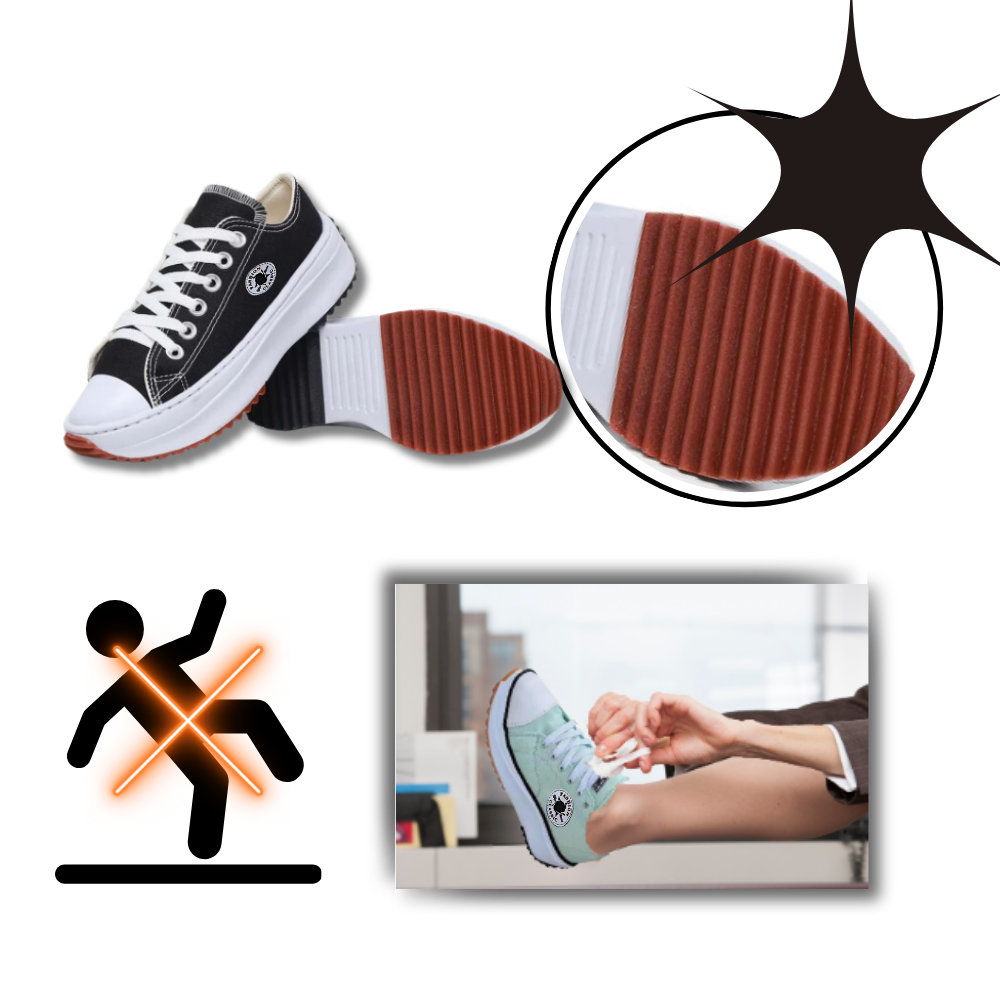 Komfortabel forhøjet skridsikker canvas-sneaker
- Ozerty