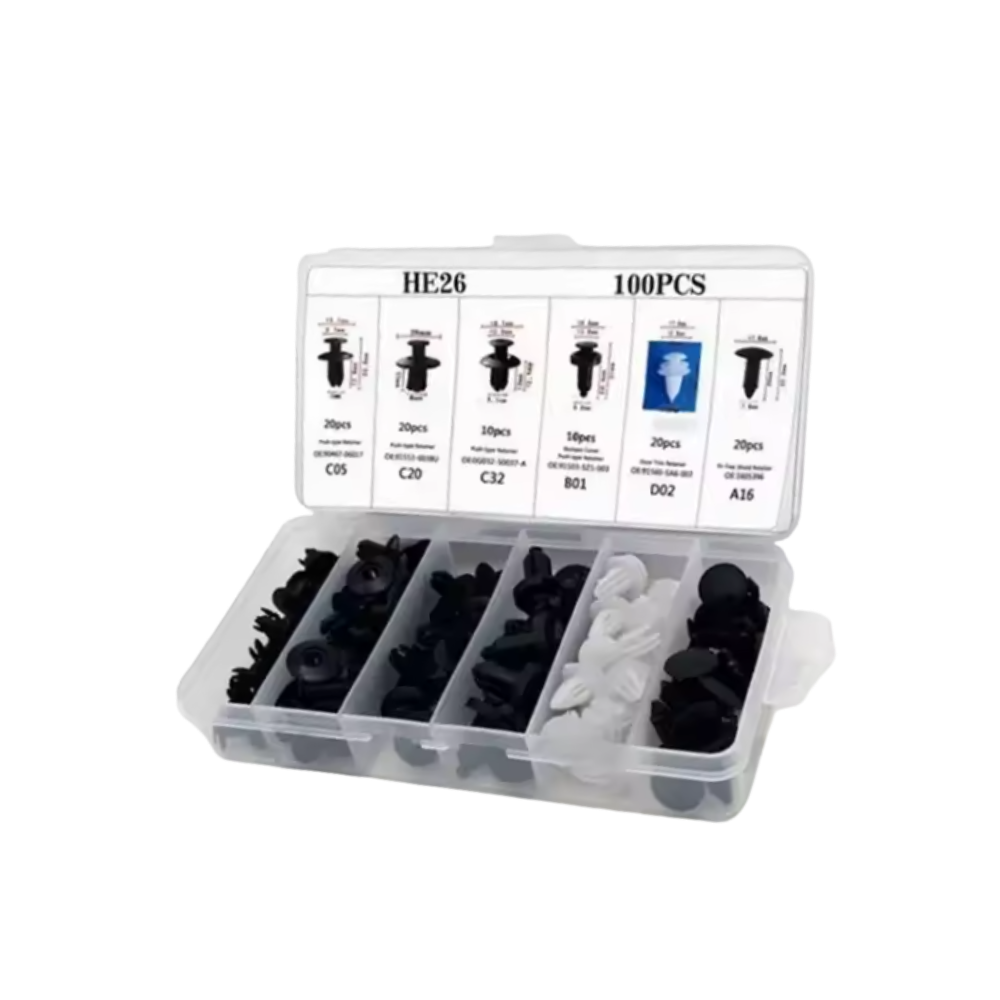 Komplet bilnitte-sæt -100 stk. med værktøj - Ozerty