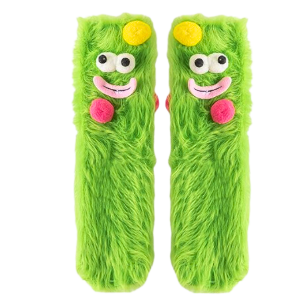 Smarte strømper i koralfløjl -Grøn - Ozerty