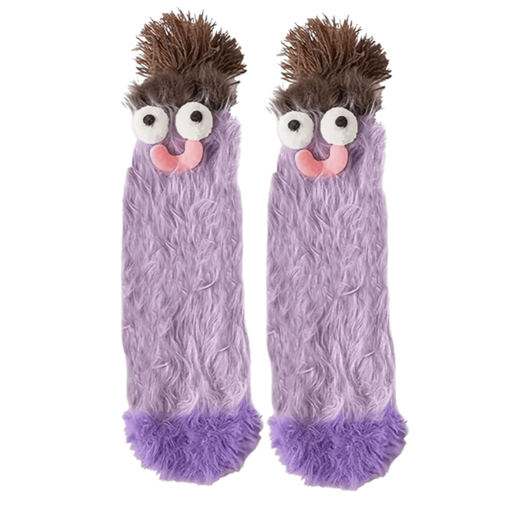 Smarte strømper i koralfløjl -Lilla - Ozerty