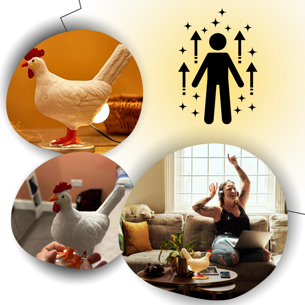 Hyggelig lampe med hønseæg
- Ozerty