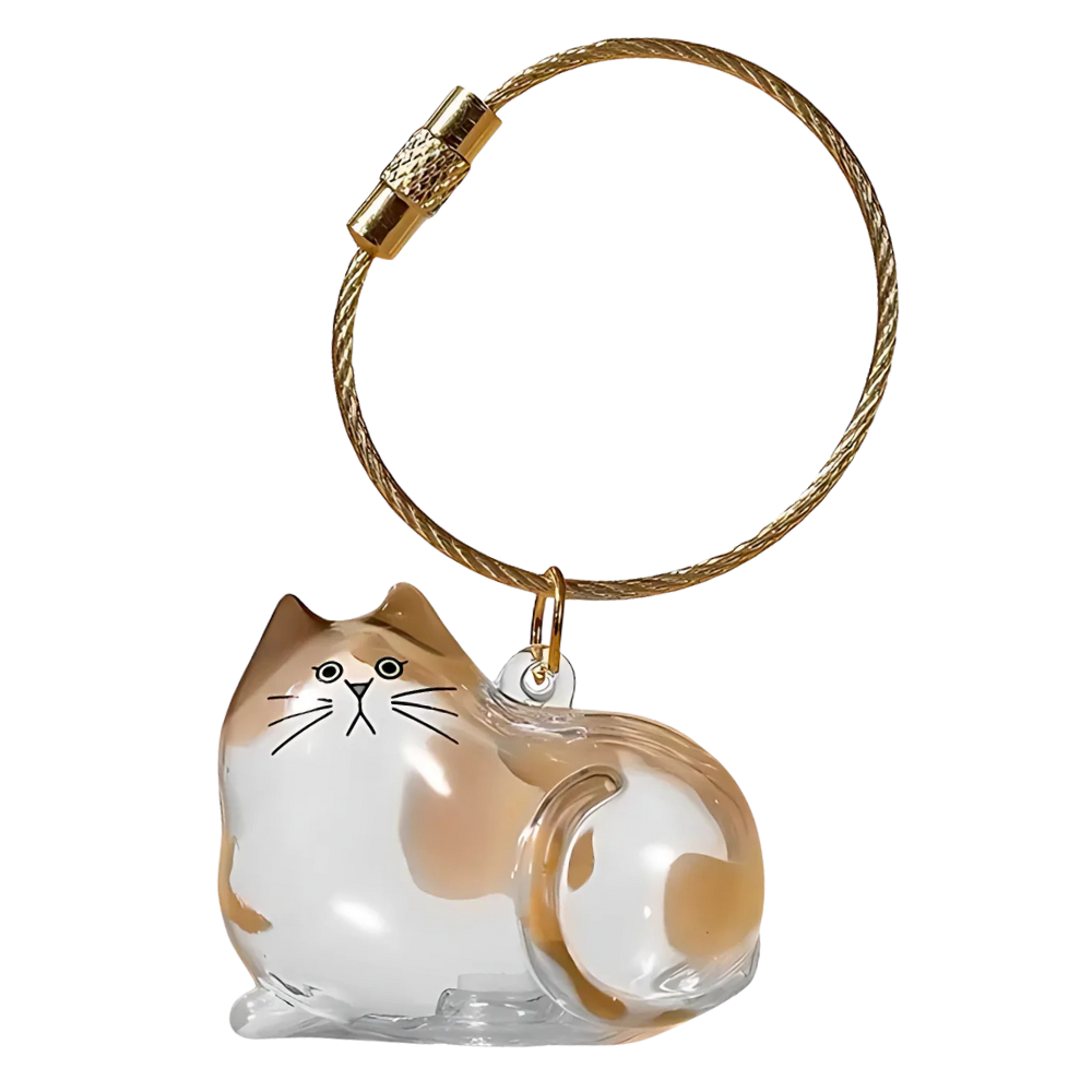 Sød Fluffy Pels-nøglering -Rosaguld - Ozerty