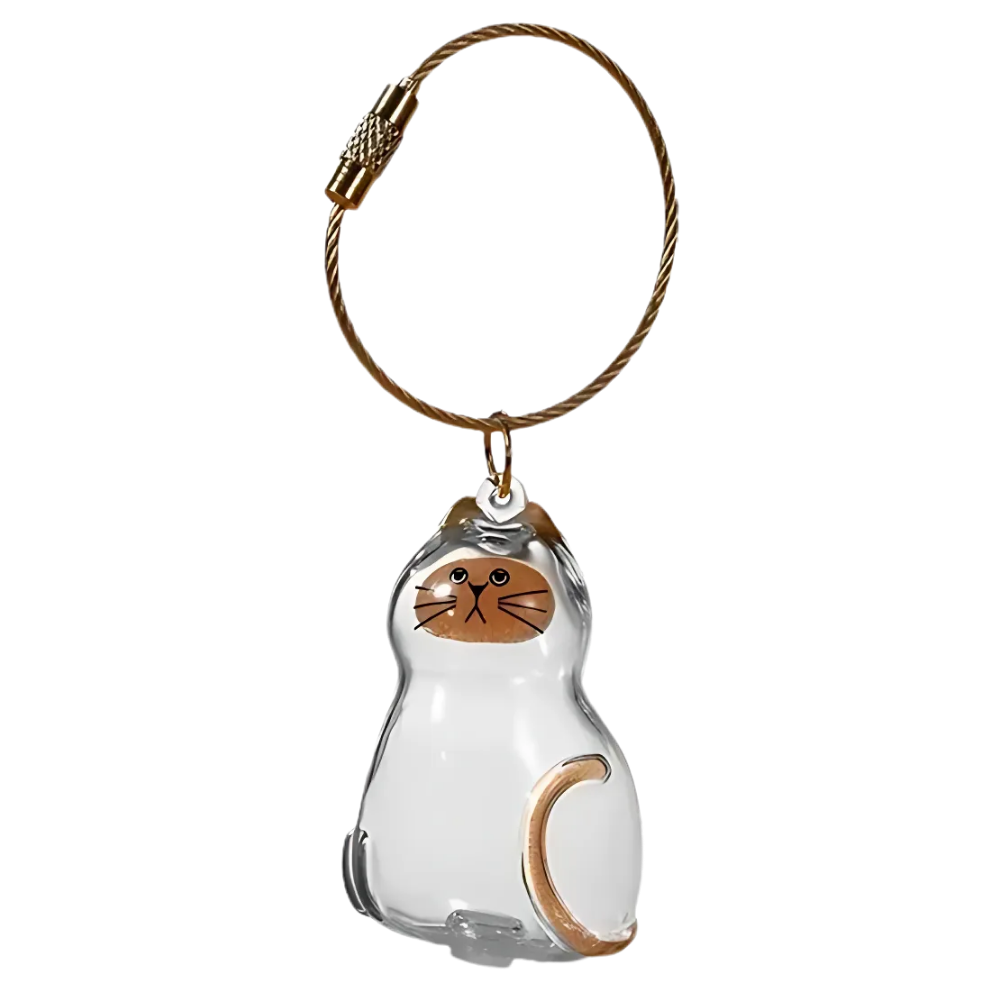 Sød Fluffy Pels-nøglering -Sleeping Clear - Ozerty