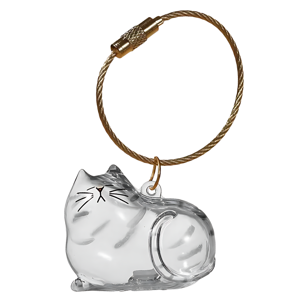 Sød Fluffy Pels-nøglering -Sleeping White - Ozerty