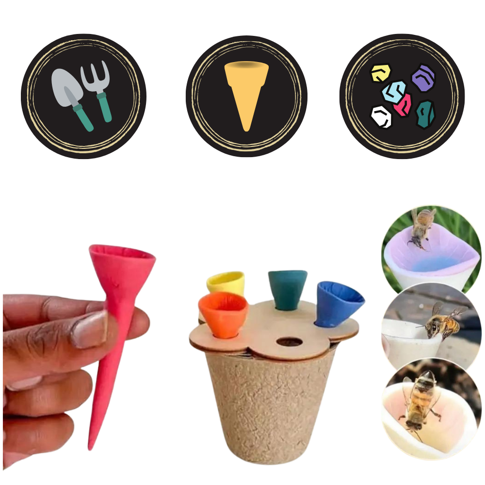 Diskret kop med tiltrækkende farve til bier
- Ozerty