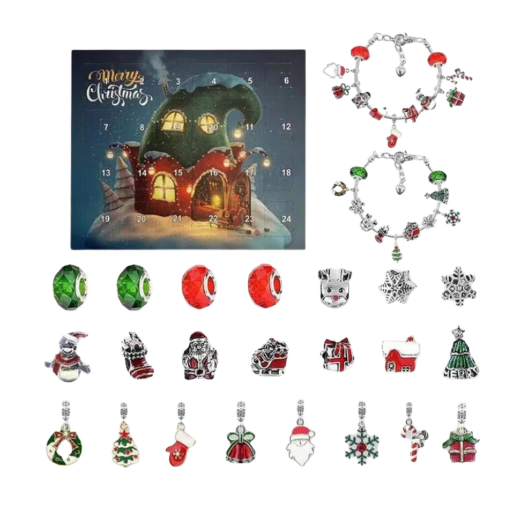 Adventskalender med gør det selv-smykker og 24 dages nedtælling -Smølfernes hus - Ozerty