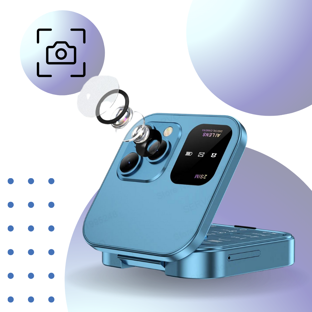 Lille klaptelefon med dual-SIM
- Ozerty