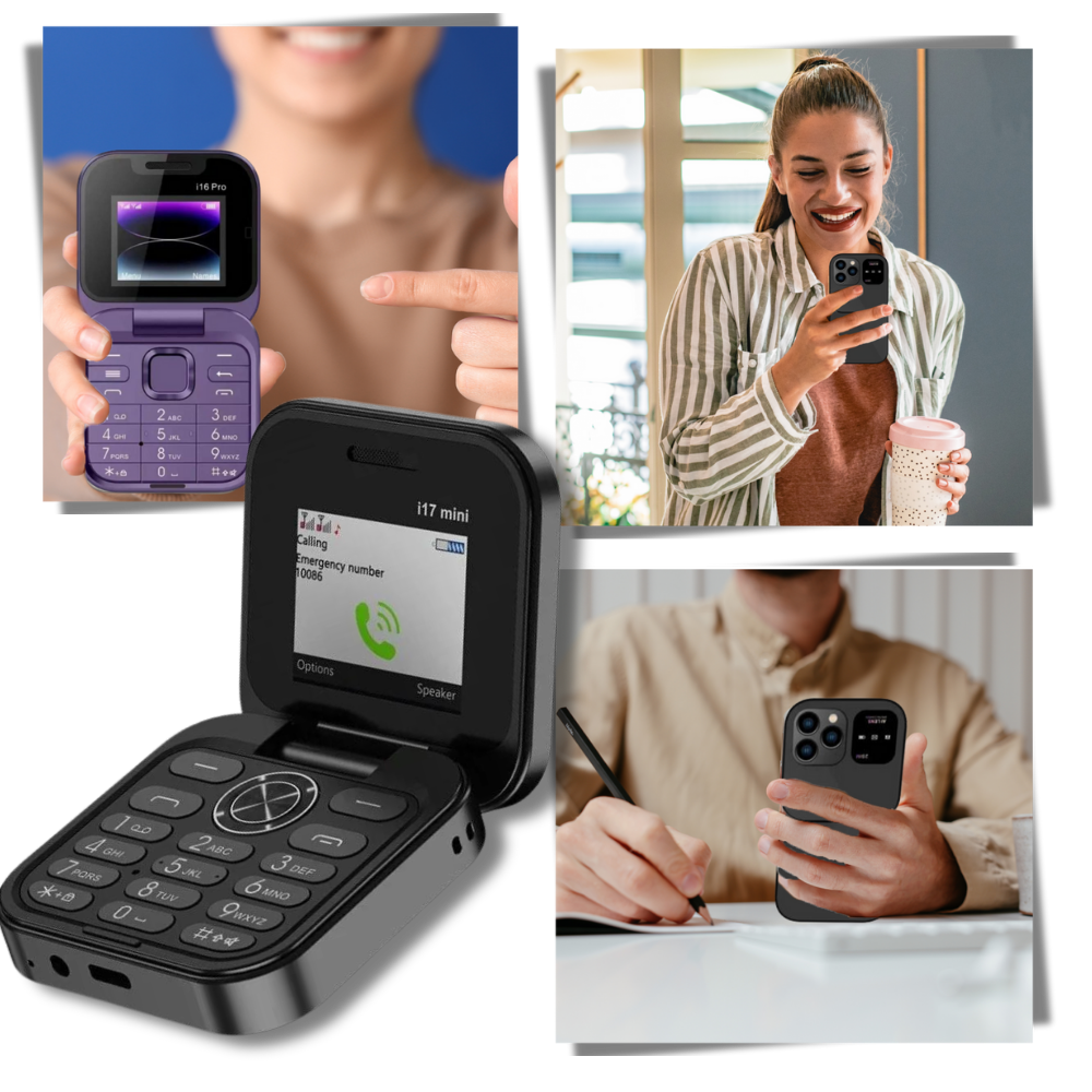 Lille klaptelefon med dual-SIM
- Ozerty