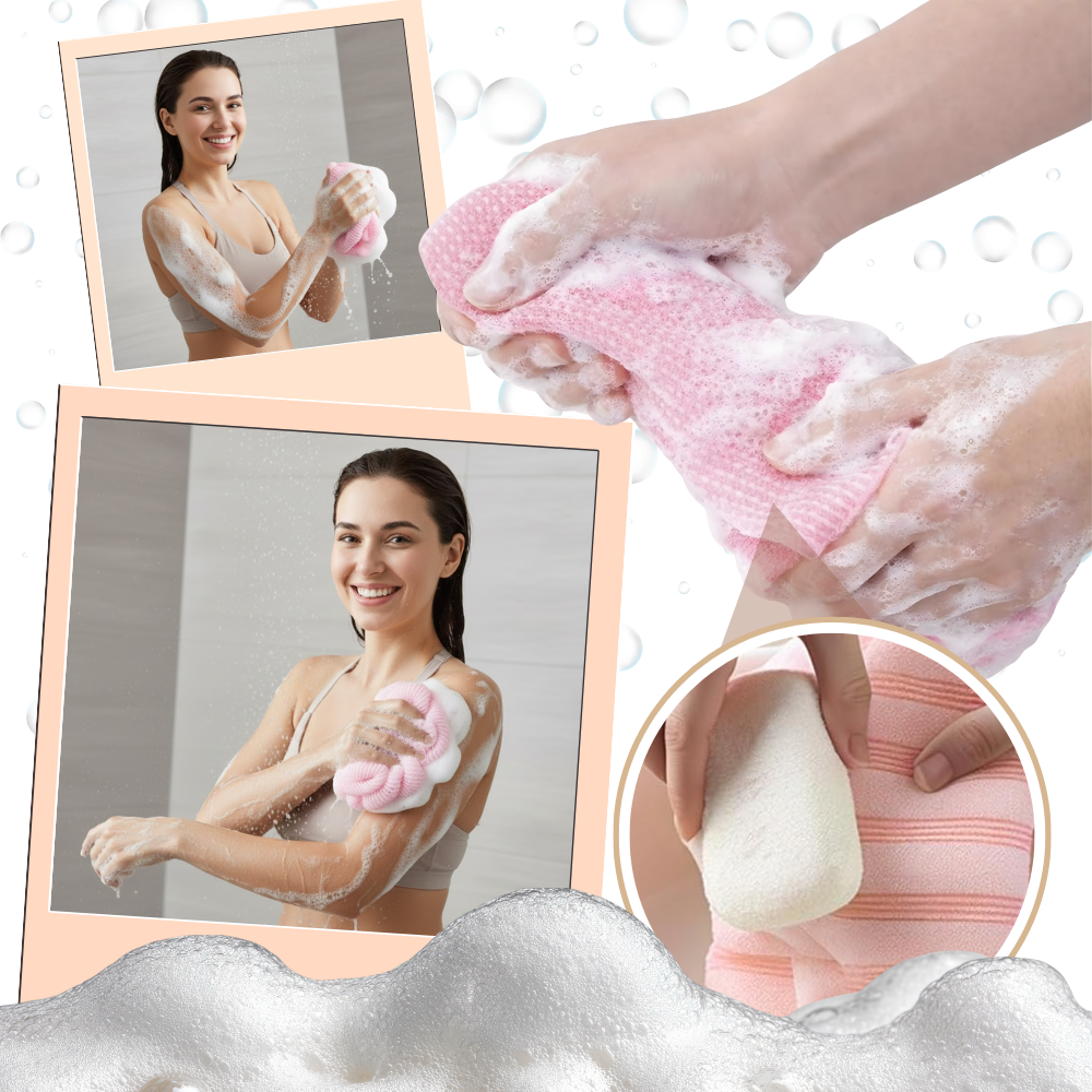 Vaskeklud med dobbelt tekstur til eksfoliering - Ozerty