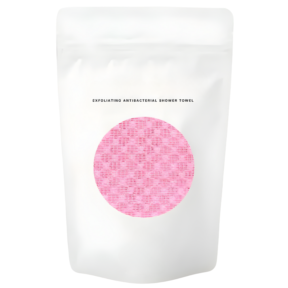 Vaskeklud med dobbelt tekstur til eksfoliering -Pink - Ozerty