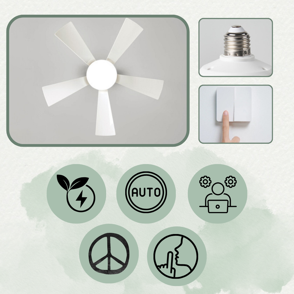 Ventilatorlampe med E27 fatning - Ozerty