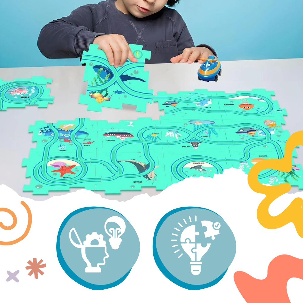 Lærerigt elektrisk racerbanesæt - Ozerty