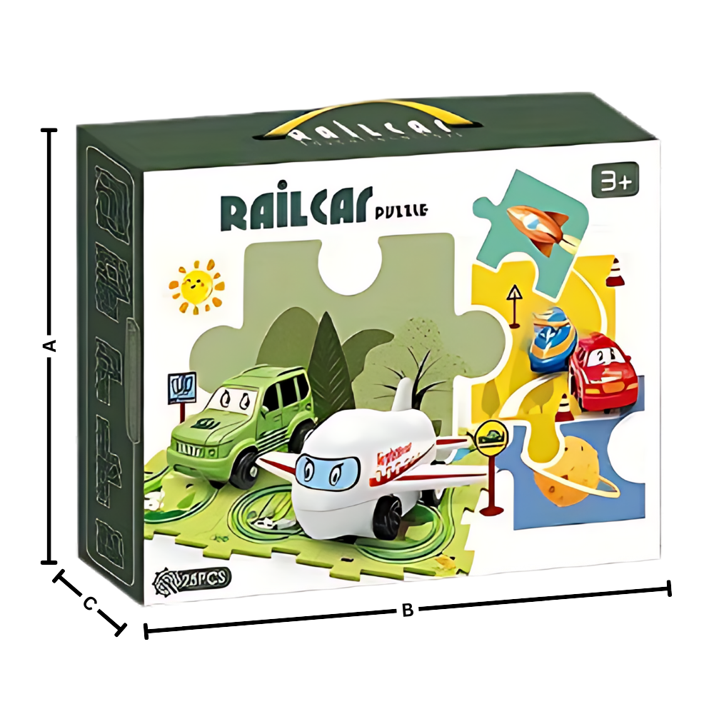 Pædagogisk sjovt puslespil med bilbane - Ozerty