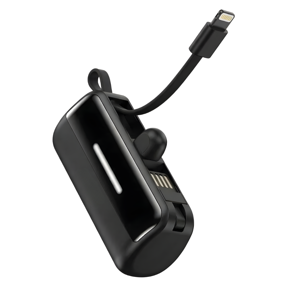 Mini Powerbank med Stativ -Sort - Ozerty
