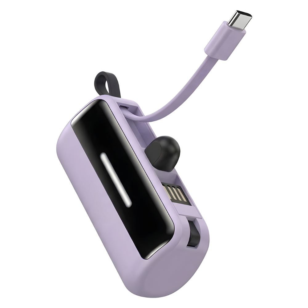 Mini Powerbank med Stativ -Lilla - Ozerty